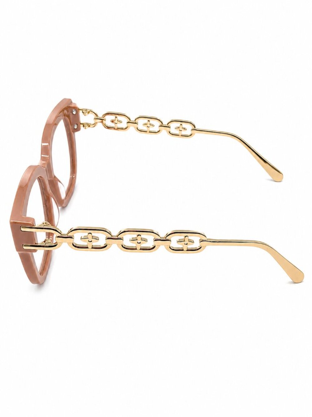 Dusty Rose and Gold Chain Link Eyeglass Frames 55-18-143 - Picture 8 of 9